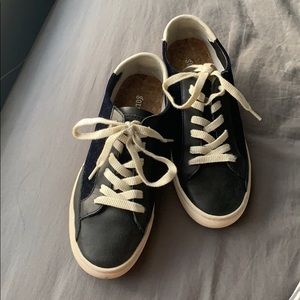 Navy leather and suede Soludos Ibiza Sneakers